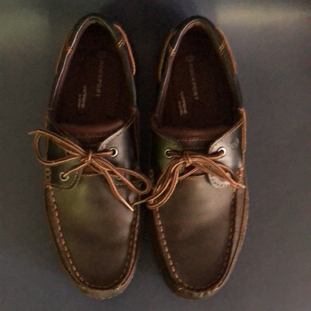 Men’s Rockport Adidas Brown Leather Boat Shoes